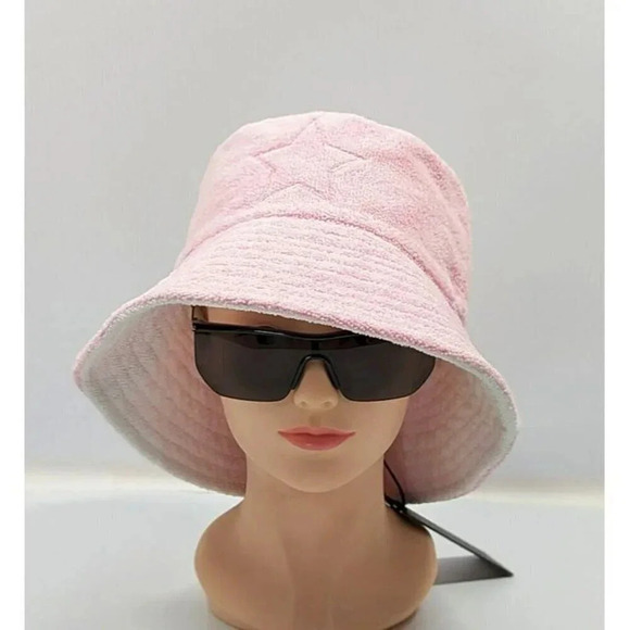 Jocelyn Women\'s Reversible Star Terry Bucket Hat Light Pink O/S (MSRP $65) main image 6